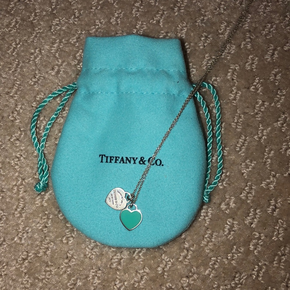 Tiffany mini double heart tag pendant